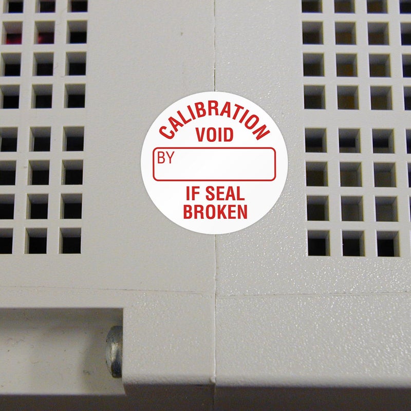 SmartSign Calibration Void If Seal Broken Tamper Resistant Vinyl Labels in Dispenser Box | Pack of 250, 0.75" x 0.75", Adhesive Vinyl Stickers, Made in USA - Image 3